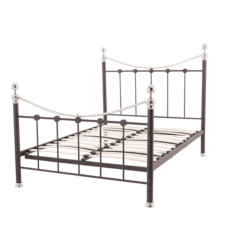 Free sample metal platform furniture black double bed frame for bedroom furniture set