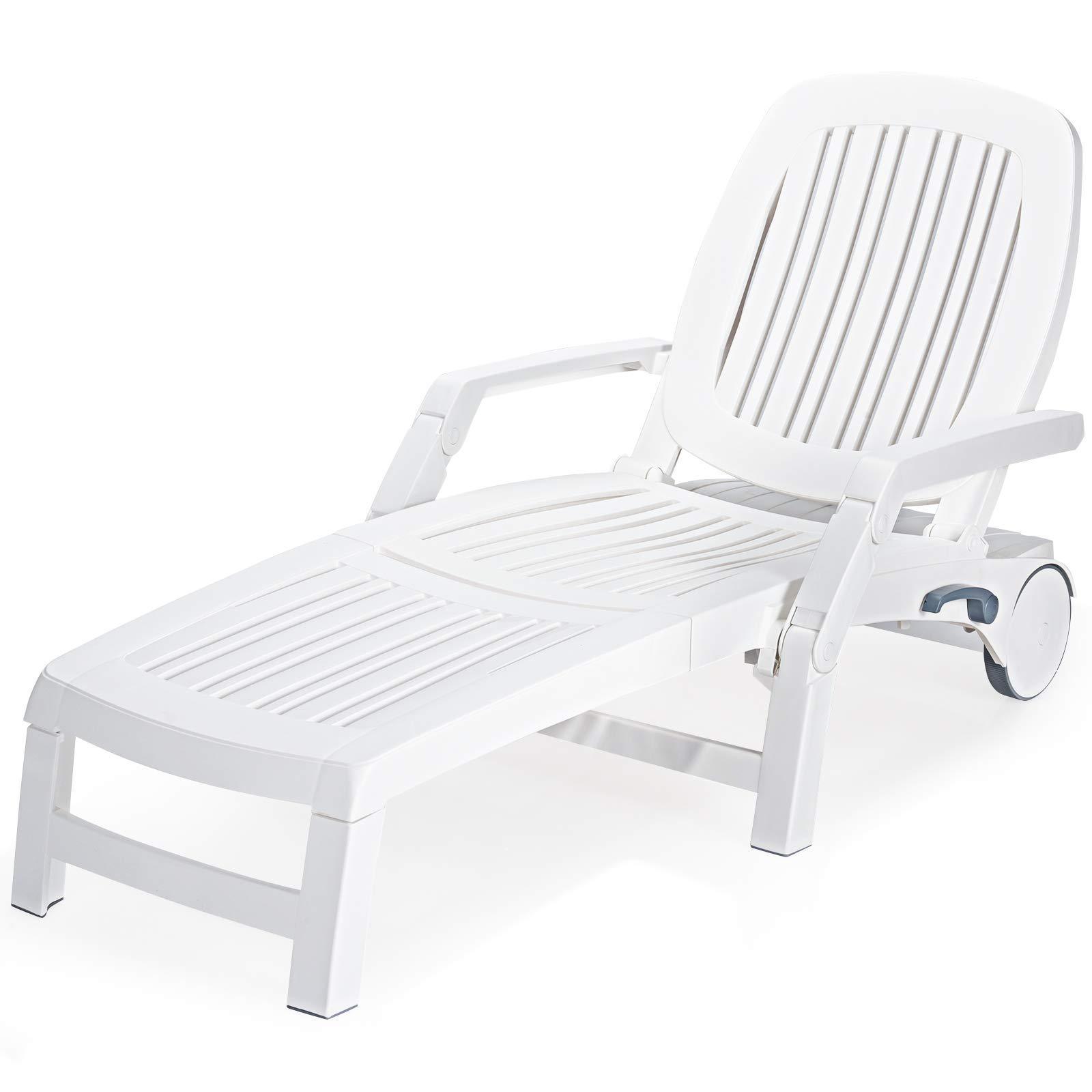 Outdoor Sun Lounger Swimming Pool plastic beach chair