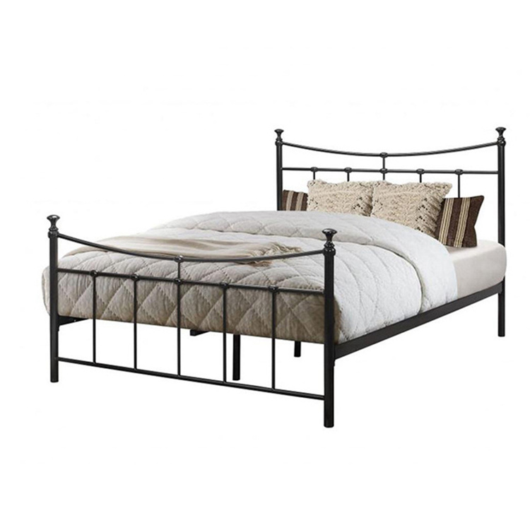 Free sample metal platform furniture black double bed frame for bedroom furniture set