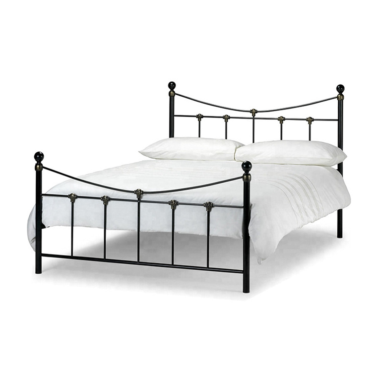 Free sample metal platform furniture black double bed frame for bedroom furniture set