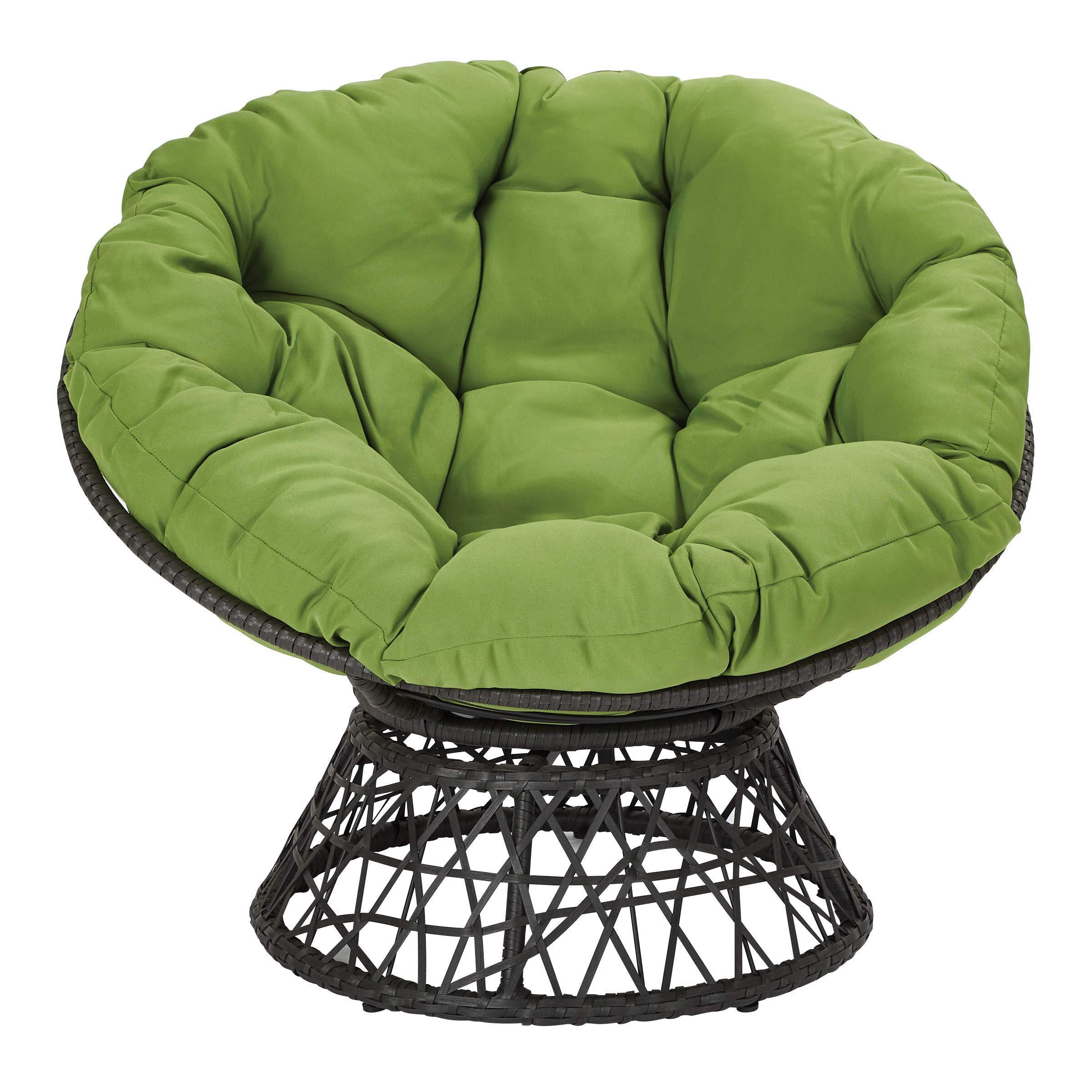 Wholesale Outdoor Garden Indoor Round Overstuffed Comfortable Wicker Rocking Papasan Chair with Cushion