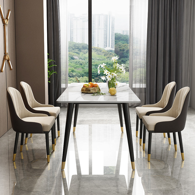 Nordic Dining Room Furniture High quality Nordic furniture 4 dining chair modern fabric chair dining table set for hotel