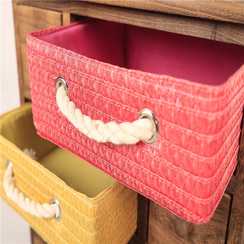 wholesale Factory wooden furniture / wicker drawer organizer cabinet / storage basket