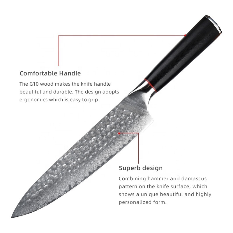 Chef knife professional 8 inch G10 Handle japanese damascus knife damascus knife pakistan