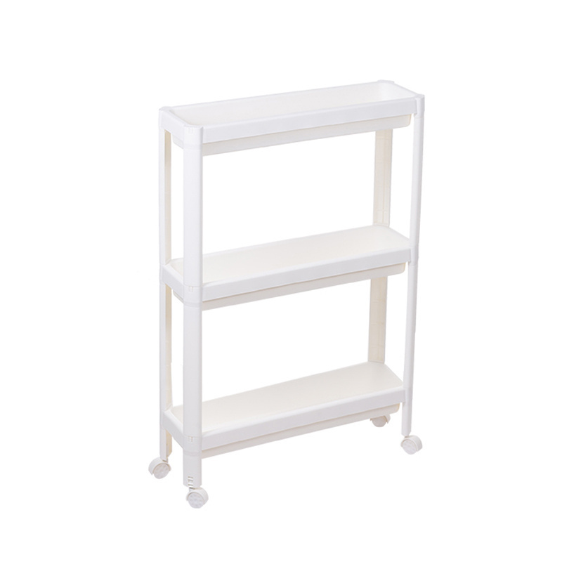 Plastic Bathroom Slim Rack Shelf 3 Tier Bathroom Kitchen Rack Trolley