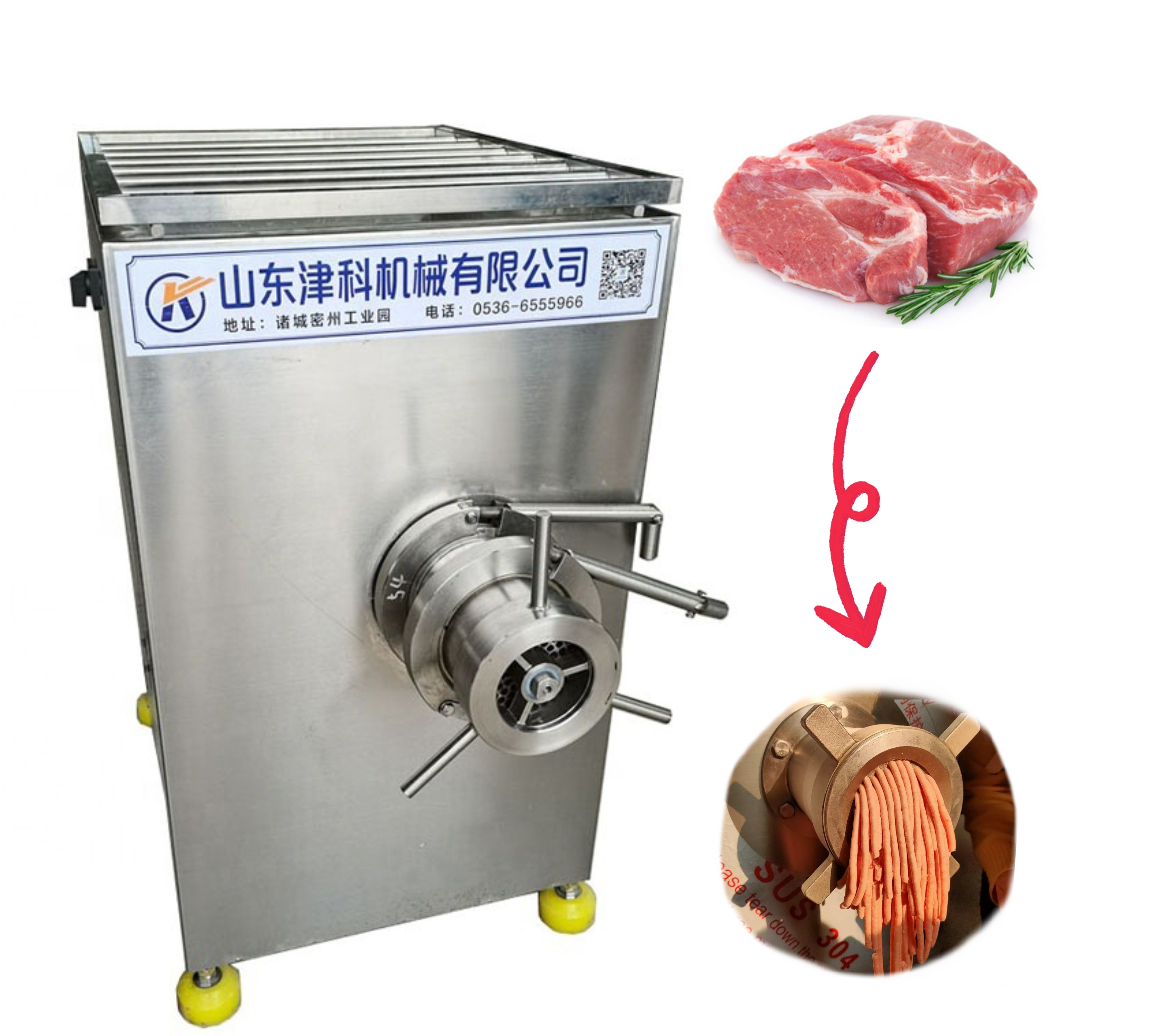 Commercial Electric Meat GrinderCommercial meat product making machines frozen fresh meat fish grinder mincer