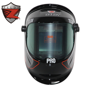 Zelda ZD-10083 casco de soldadura fibra de carbono soldadura casco Iron Man Big Screen Welding Helmets