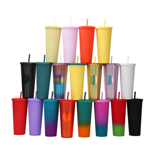 Tumbler bulk double wall plastic tumblers custom bling tumblers with straw