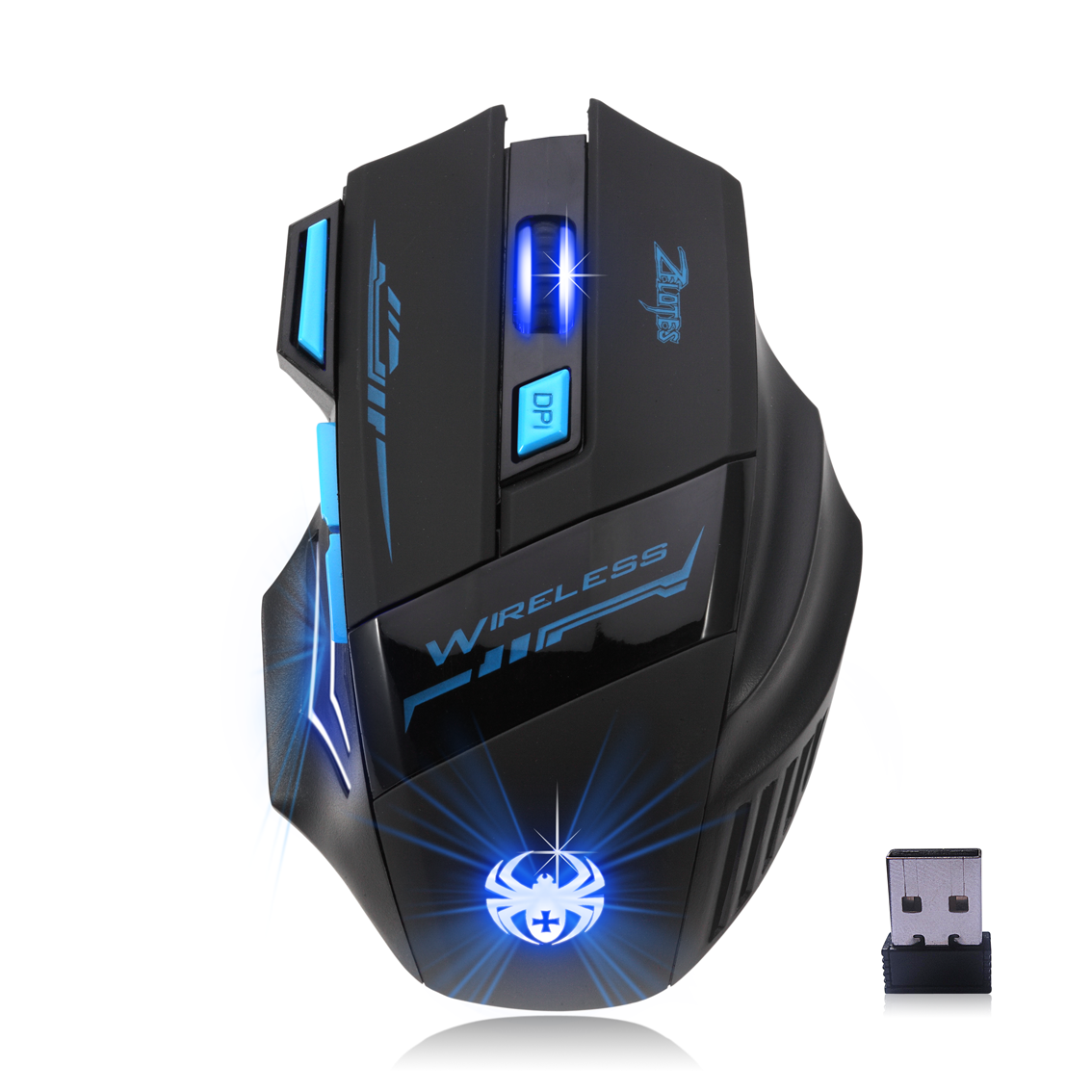 ZELOTES F-14Mice with LED Blue Wireless Mouse Wireless Gaming Optical Mouse