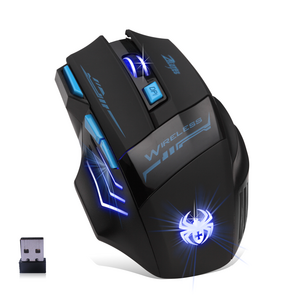 ZELOTES F-14Mice with LED Blue Wireless Mouse Wireless Gaming Optical Mouse