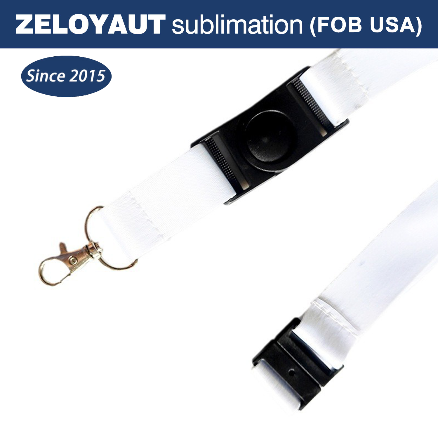 ZELOYAUT Sublimation Blanks Breakaway Promotional Lanyards with safety switch with Plastic+Polyester lanyards with logo custom