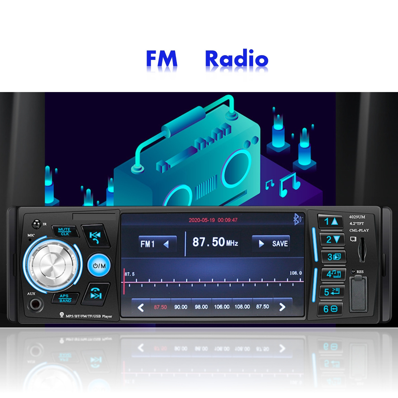 4.1 Inch Mp5 Car radio Player 1 din car stereos Auto Radio reproductor de carro Multimedia Player with USB BT FM