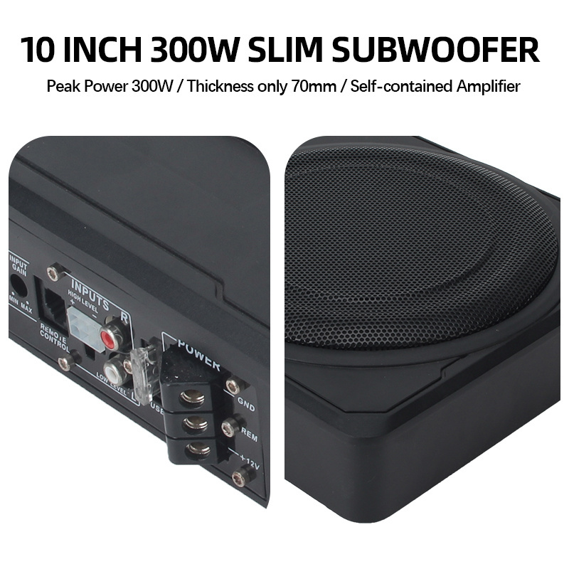 OEM active speaker 600watts car underseat subwoofer 10 inch subwoofer box