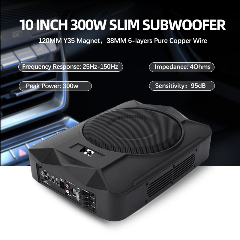 Car audio box slim underseat subwoofer bass subwoofer 10/12 inch aluminum basket sub woofer