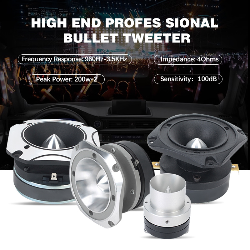 hifi audio system loud powered speaker for aluminum car titanium super bullet tweeter 4 inch 8ohm