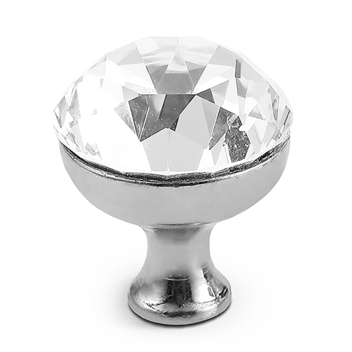 L007 Furniture Hardware Crystal Handle Clear Diamond Crystal Acrylic Shining Door Knob Handle With Zinc Base