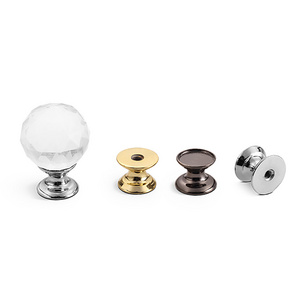 Large Knob Locking Crystal Shift Door Knob With Lock For Door Cabinet Furniture Decoration