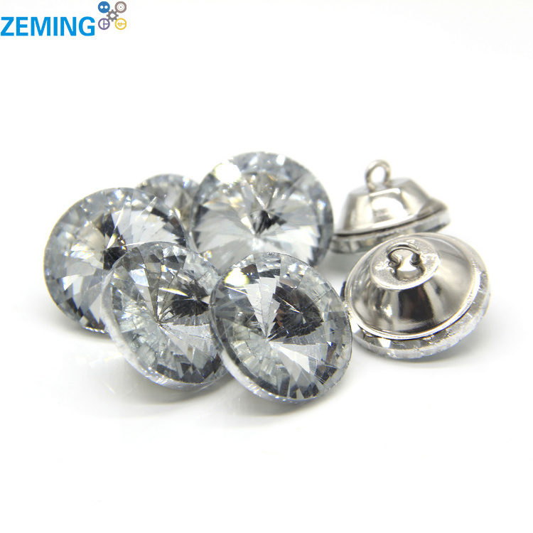 Factory Supply Strong Tension Transparent Rhinestone Crystal Round Glass Upholstery Buttons for Sewing Sofa Bed Headboard