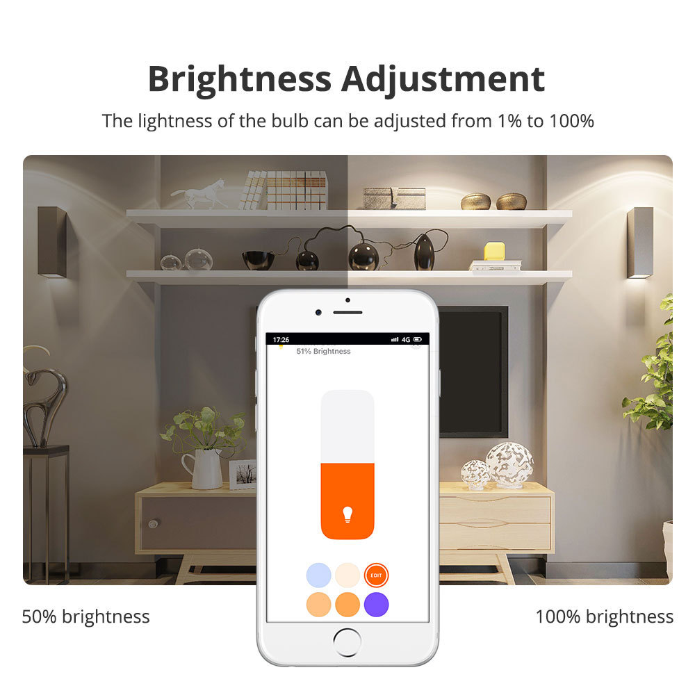 Zemismart Matter Over WiFi 7W Smart LED Light Bulb RGBCW E27 Lighting Homekit Siri Google Home SmartThings Control Matter bulb