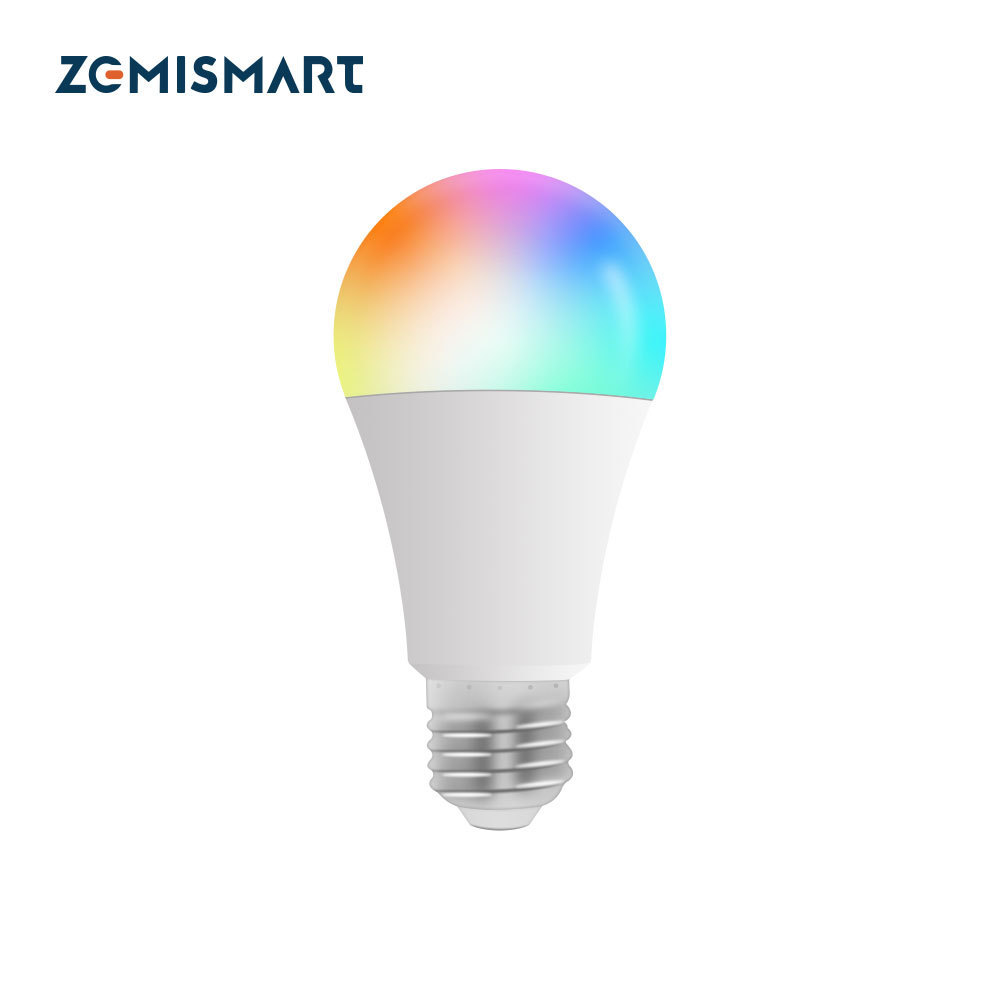 Zemismart Matter Smart Light Bulbs WiFi Light Bulb Color Changing Alexa Light A19 RGBCW Smart Bulbs Work with Alexa Google Home