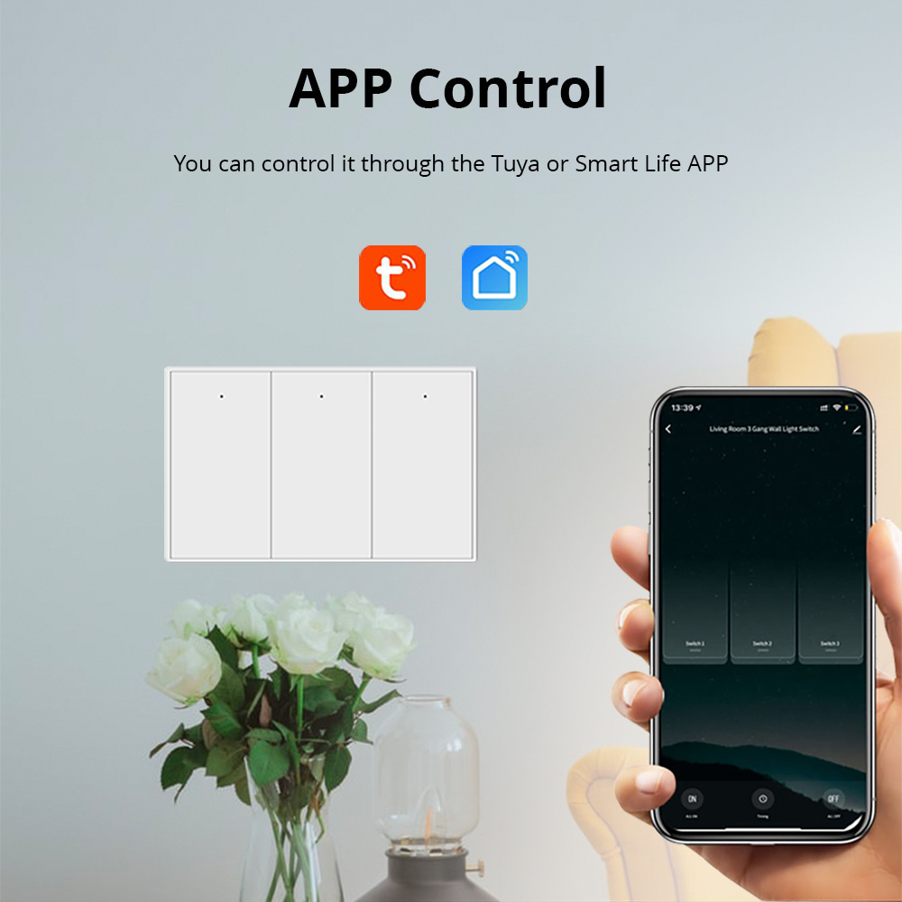 Zemismart Tuya Zigbee Smart Switch Smart Life Timer Alexa Google Home Control Smart Wall Light Push Homekit Switches