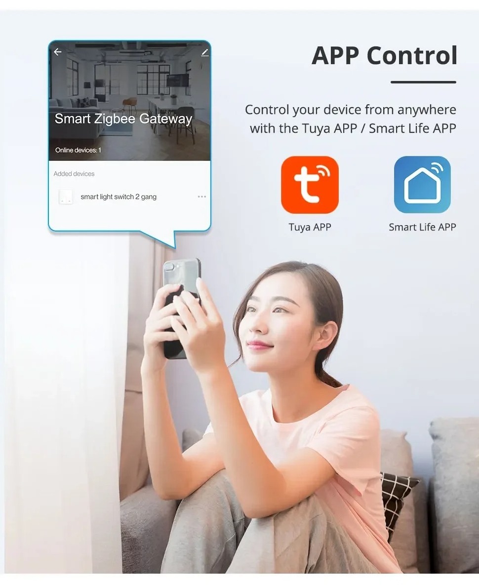 Zemismart Tuya Zigbee Hub with Antenna Smart Home Bridge Wired Gateway with Network Cable Smart Life App Control Zigbee Devices