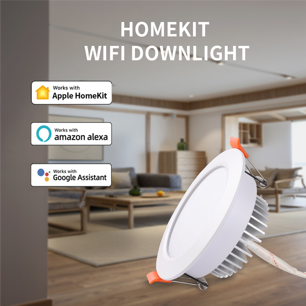 Zemismart 2.5/3.5/4in Round Apple Homekit WiFi Smart LED Downlight Ceiling Lamp RGBCW Dimmable Spotlighting Siri Alexa Voice