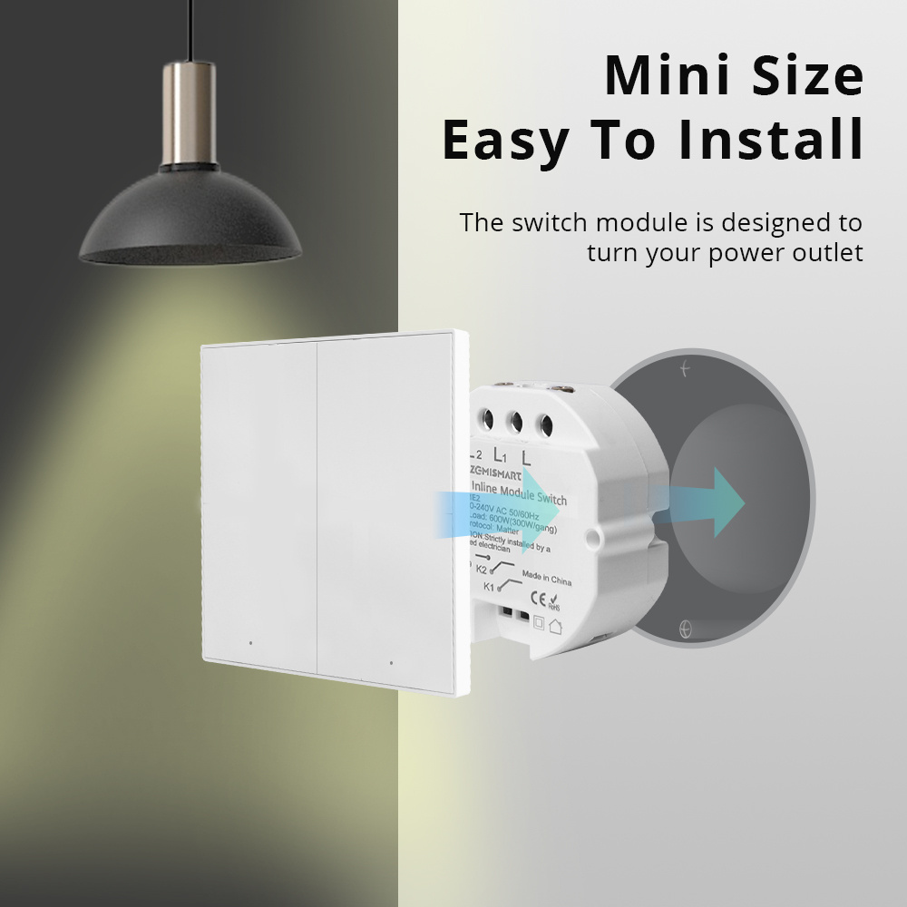 Zemismart Matter Protocol Smart Switch 2 Way Socket with Dual Control Internet of Things Device Homepop Voice Control