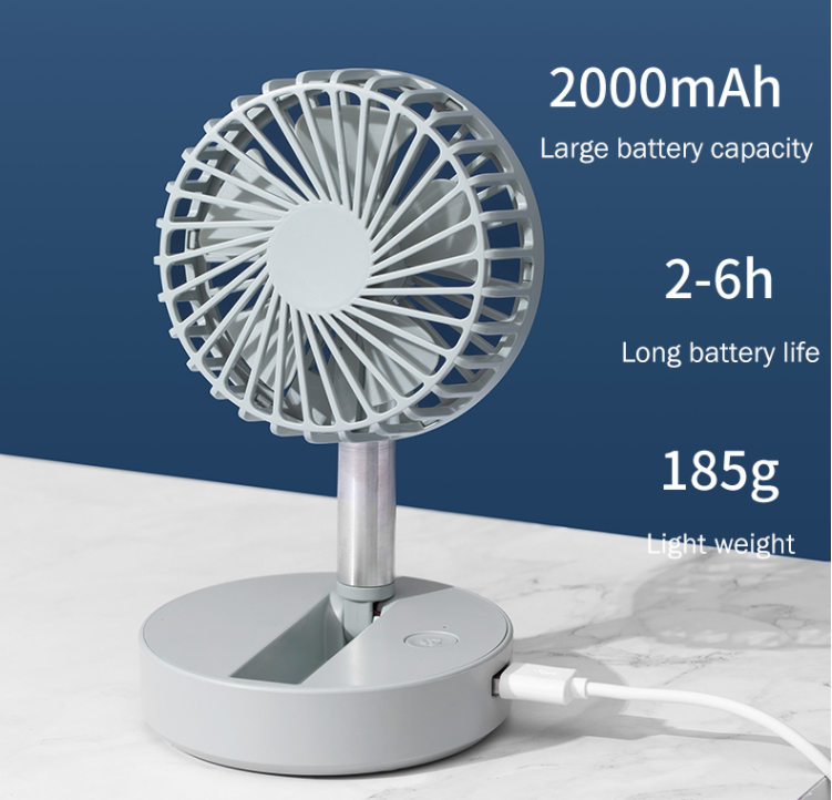 Best gift her 360 degree 2000mAh Battery Operated Clip Portable rechargeable desk usb mini fan