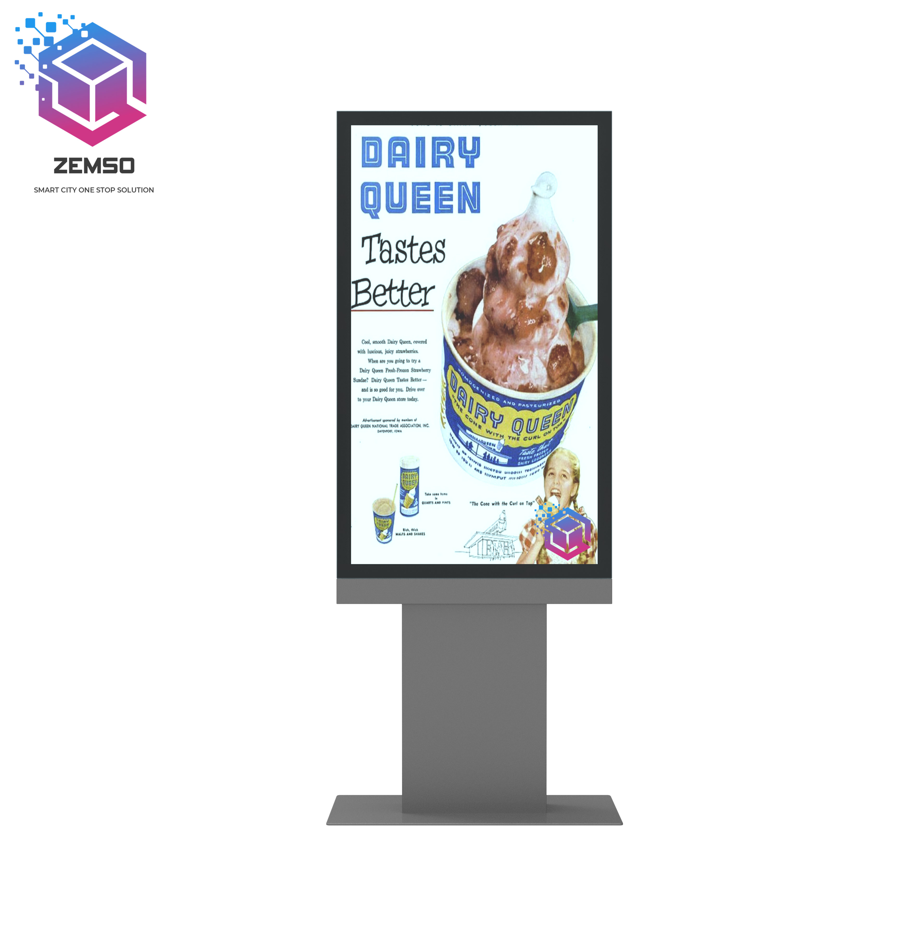 Outdoor customized lcd digital drive thru menu board restaurant signage advertising totem player