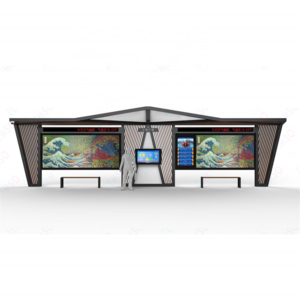 Factory Customized Design Bus Stop Stainless Steel Advertising Smart Bus Station Shelter