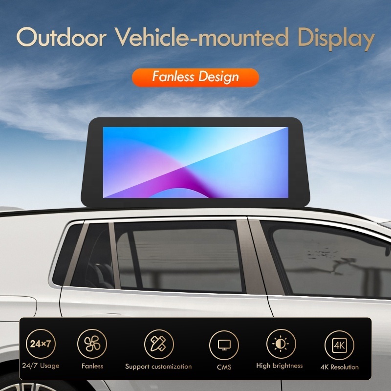 Taxi top LCD digital display outdoor waterproof double sided Taxi Top car roof full color display screen