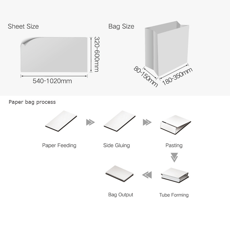 Sheet feeding bag tube forming machine semi automatic paper bag making machine ZB1100A