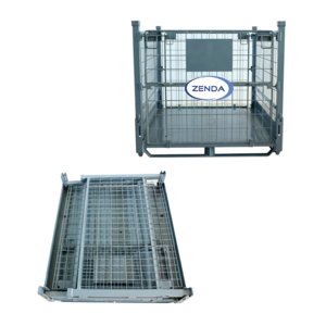 Enhanced Heavy-duty Iron Crate 1000kg Galvanizing Pallet Roll Cage Storage Foldable Steel Metal Rack