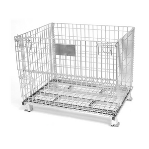 Wholesale Easy To Operate Foldable Pallets Collapsible Heavy Duty Stillage Metal Storage Mesh Cage