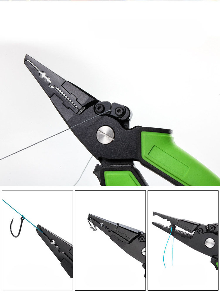 Outdoor fishing tool Self locking pliers 6061 aluminum alloy fish controller with weighing set  hook picking pliers