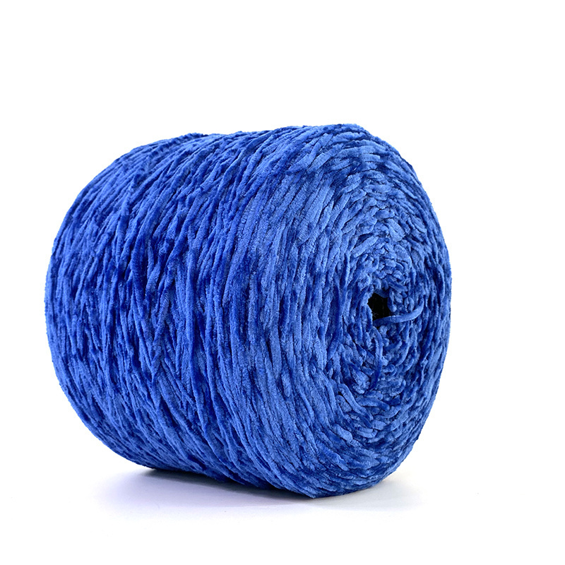 2.5Nm 100% polyester velvet yarn fuzzy yarn dyed weaving fancy chenille flat knitting machine yarns for wholesale