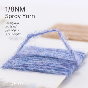 1/8NM 3% Alpaca 8% Wool 35% Nylon Polyamide 54% Acrylic cashmere flat knitting machine crochet melange blended alpaca spray yarn