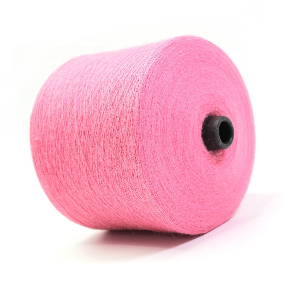 18s/2 50% Acrylic 28% Nylon polyamide 22% PBT angora rabbit hair core spun fabric flat knitting machine blended melange yarn