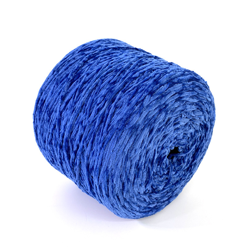 2.5Nm 100% polyester velvet yarn fuzzy yarn dyed weaving fancy chenille flat knitting machine yarns for wholesale