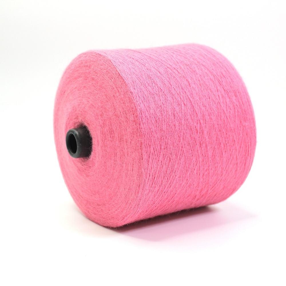 18s/2 50% Acrylic 28% Nylon polyamide 22% PBT angora rabbit hair core spun fabric flat knitting machine blended melange yarn