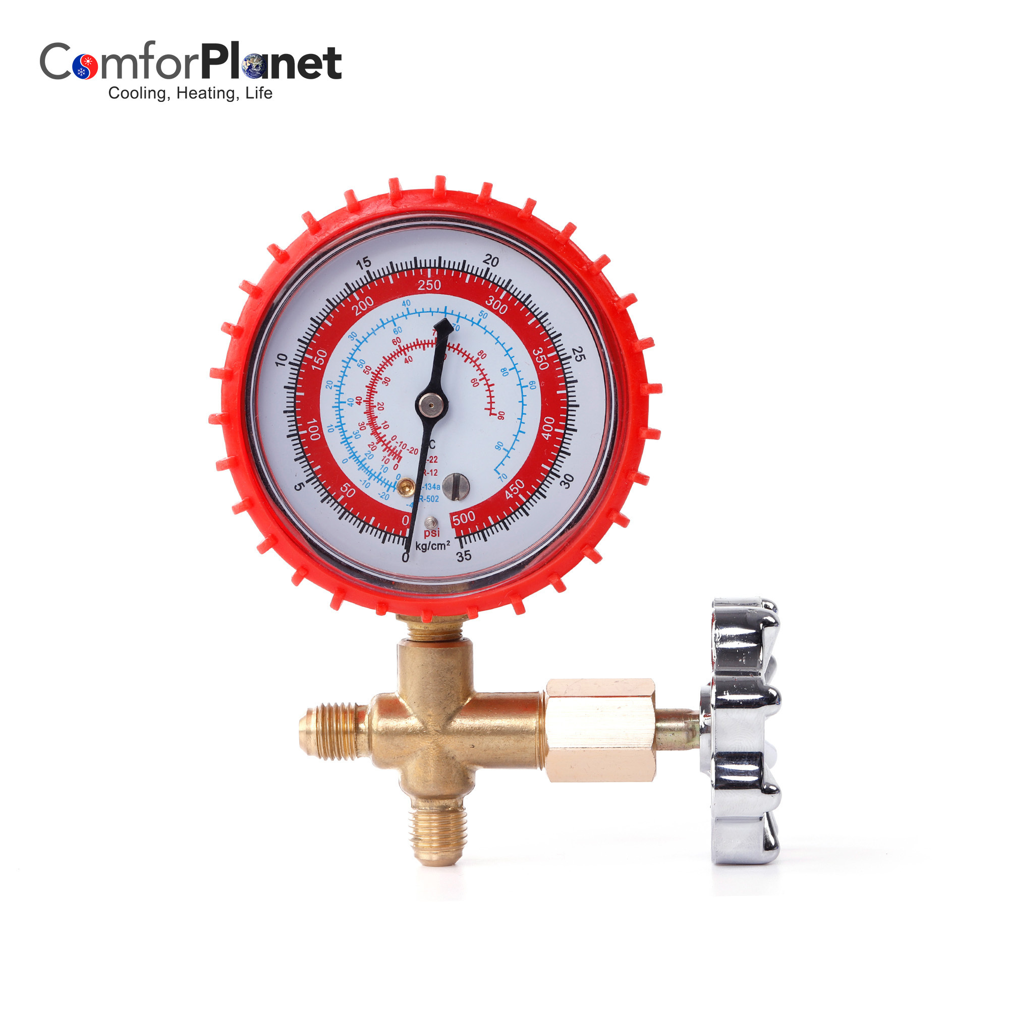 R134a r22 r410a Single Manifold Gauge  meter single valve manifold gauge with aluminum brass body for air conditioning RT-465L