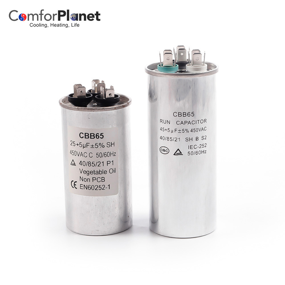 AC Capacitor CBB65R -1  50uf 55uf 60uf capacitors wholesale Air Conditioning Compressor Capacitor