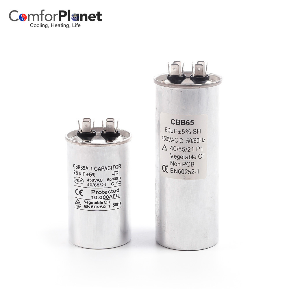 AC Capacitor CBB65R -1  50uf 55uf 60uf capacitors wholesale Air Conditioning Compressor Capacitor