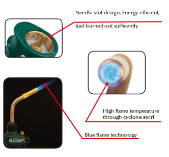 Factory price RTM-030 HANDLE TORCH for hvacr High Intensity Trigger Start Torch Heavy Duty Gas Welding Torch mapp gas