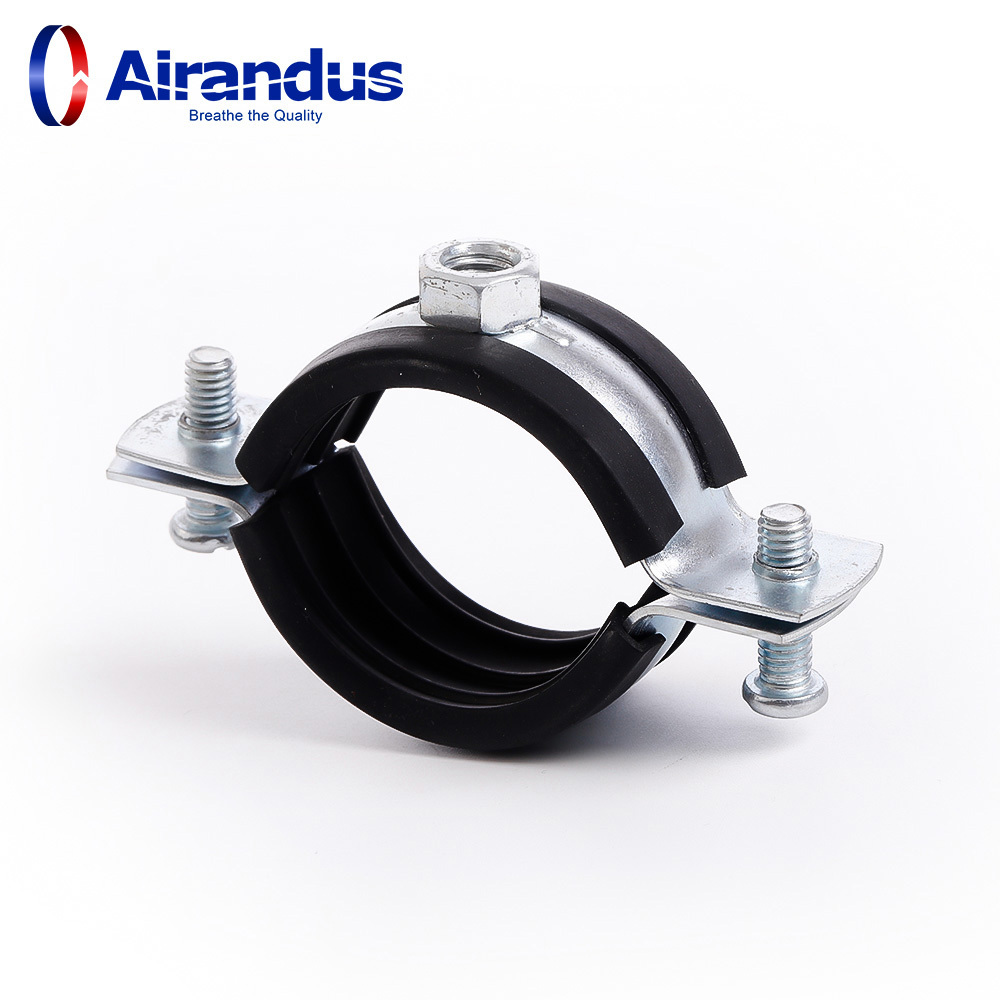 Galvanized steel round pipe bracket pipe hanger ventilation pipe clamps with rubber for 250mm Soild and Spiral Duct