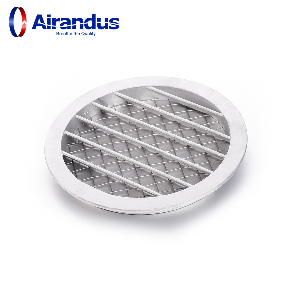 ELC Aluminium Outdoor Round Die Cast vent Louver for ventilation duct air grilles Ceiling grilles with steel mesh air Vent