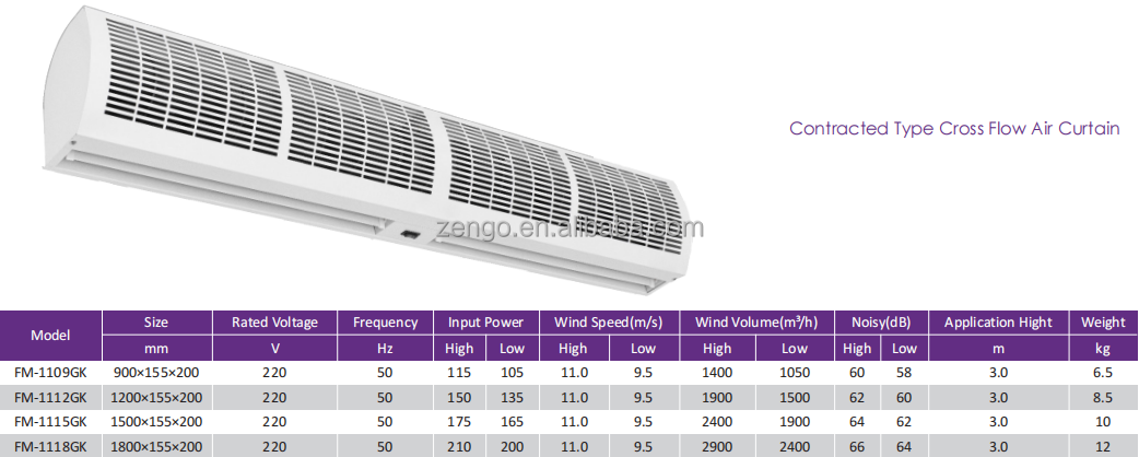 Hot Selling Low Noise Air Curtain Manufacturer Air Freshener for Ceiling Mount Air Curtain