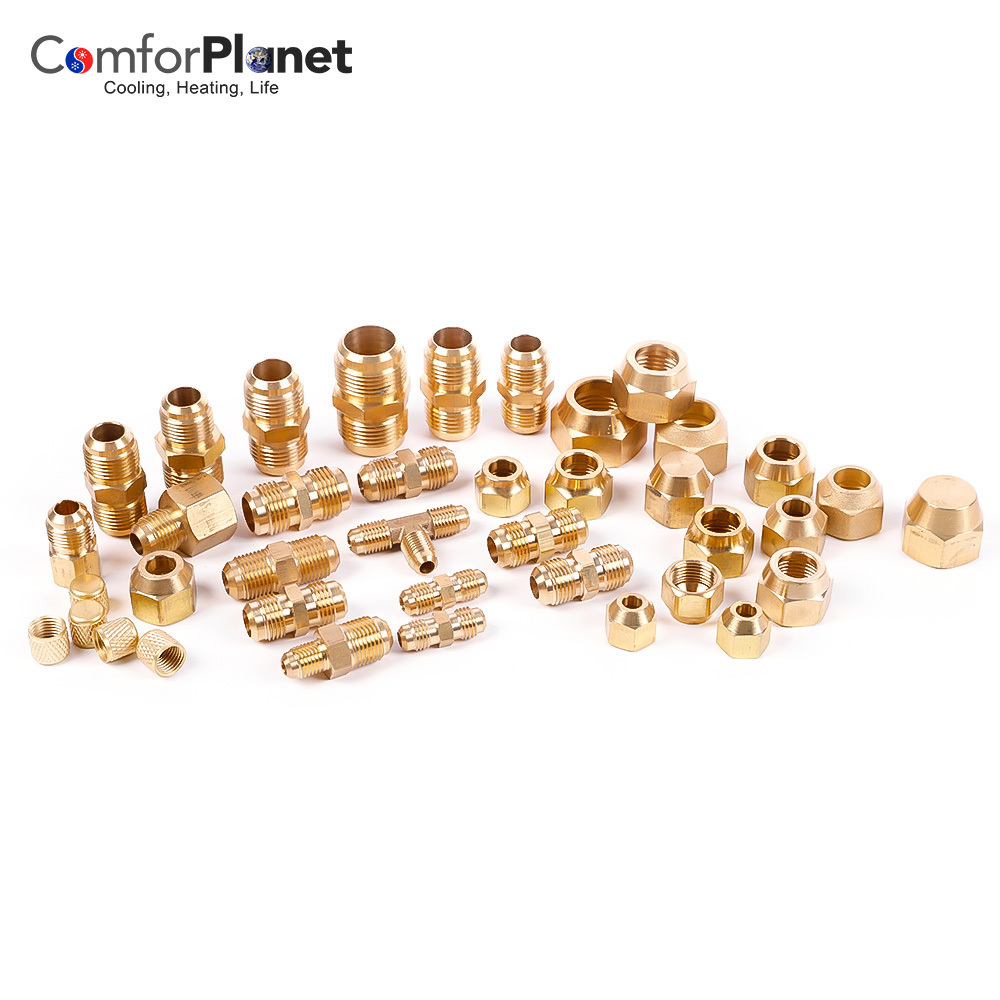 Brass Ferrule Hose Compression Pipe Fittings, Brass Male to Copper Connector Reducing brass fittings