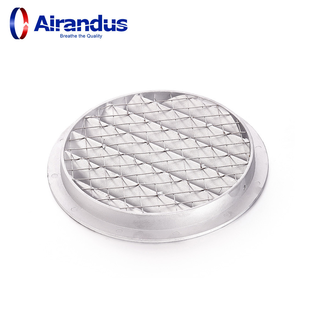 ELC Aluminium Outdoor Round Die Cast vent Louver for ventilation duct air grilles Ceiling grilles with steel mesh air Vent